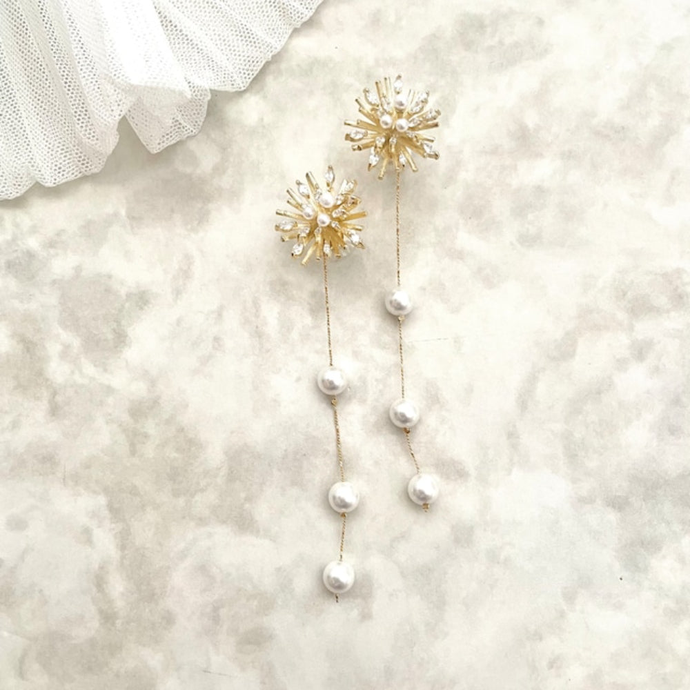 【ピアス・イヤリング】オリジナル商品 / larmeゴールドパールピアス 【結婚式 ピアス イヤリング】