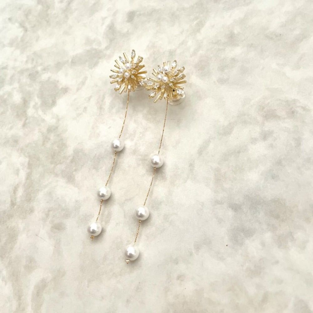 【ピアス・イヤリング】オリジナル商品 / larmeゴールドパールピアス 【結婚式 ピアス イヤリング】