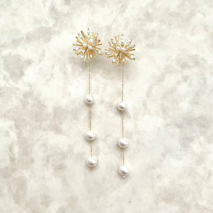 【ピアス・イヤリング】オリジナル商品 / larmeゴールドパールピアス 【結婚式 ピアス イヤリング】