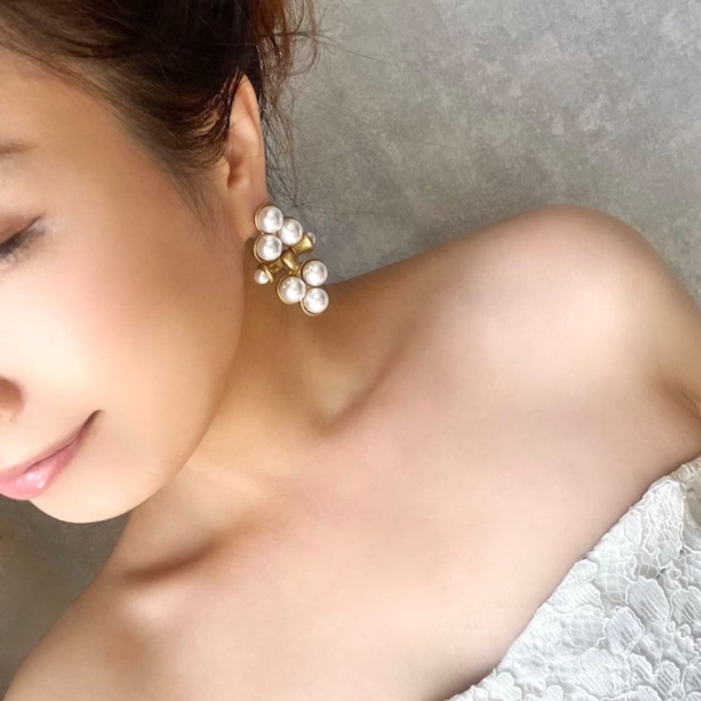【ピアス・イヤリング】loin パールゴールドピアス 【結婚式 ピアス イヤリング】