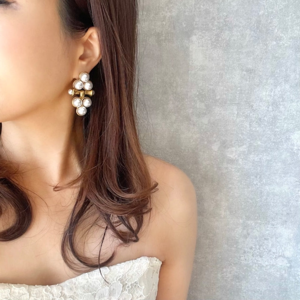 【ピアス・イヤリング】loin パールゴールドピアス 【結婚式 ピアス イヤリング】