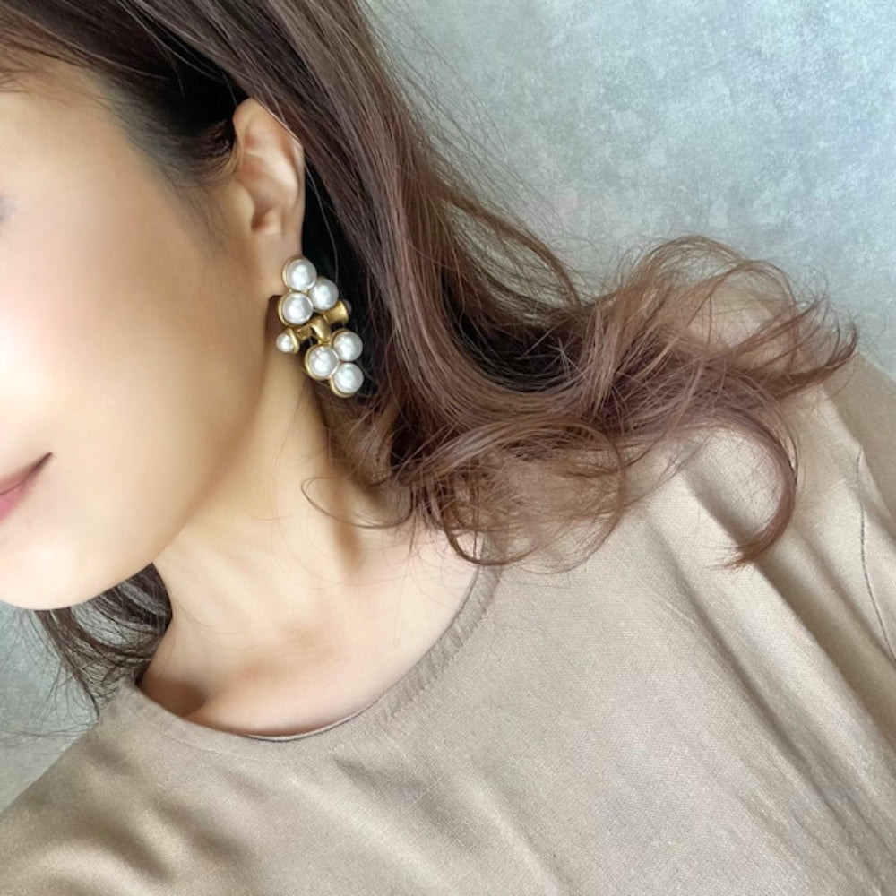【ピアス・イヤリング】loin パールゴールドピアス 【結婚式 ピアス イヤリング】