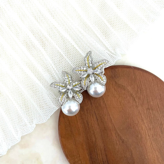 rim フラワージルコニアウェディングピアス【結婚式 ピアス イヤリング】