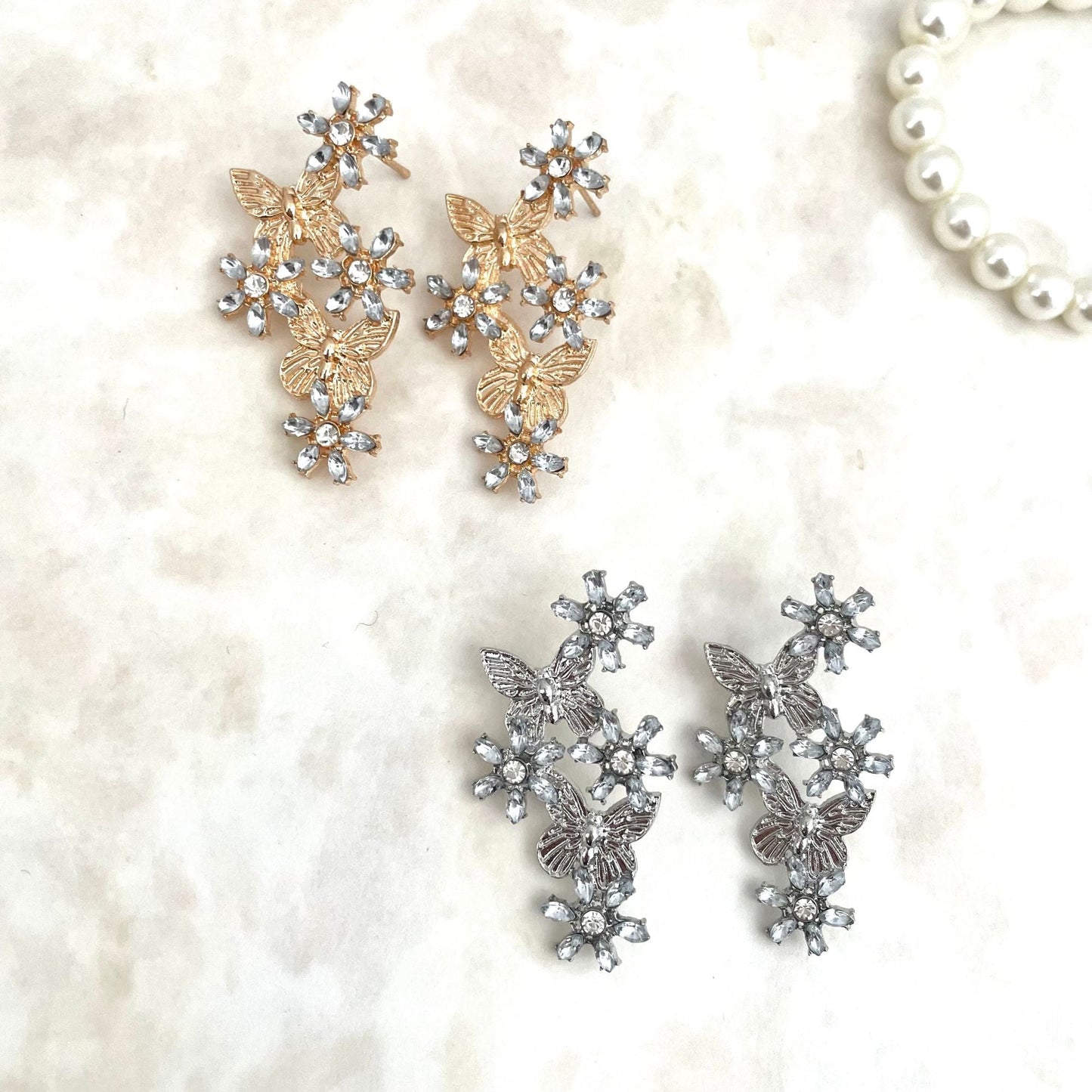 butterfly ブラダル蝶々ピアス【結婚式 ピアス イヤリング】