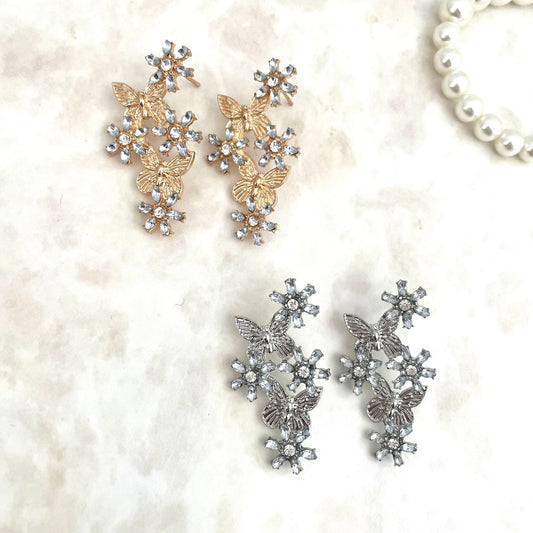 butterfly ブラダル蝶々ピアス【結婚式 ピアス イヤリング】