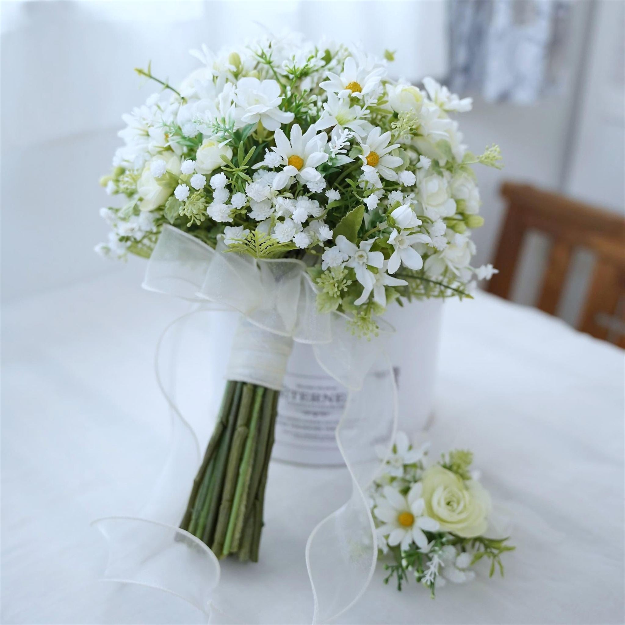 白い小花のナチュラルブーケ【結婚式 フワラー アーティフィシャル