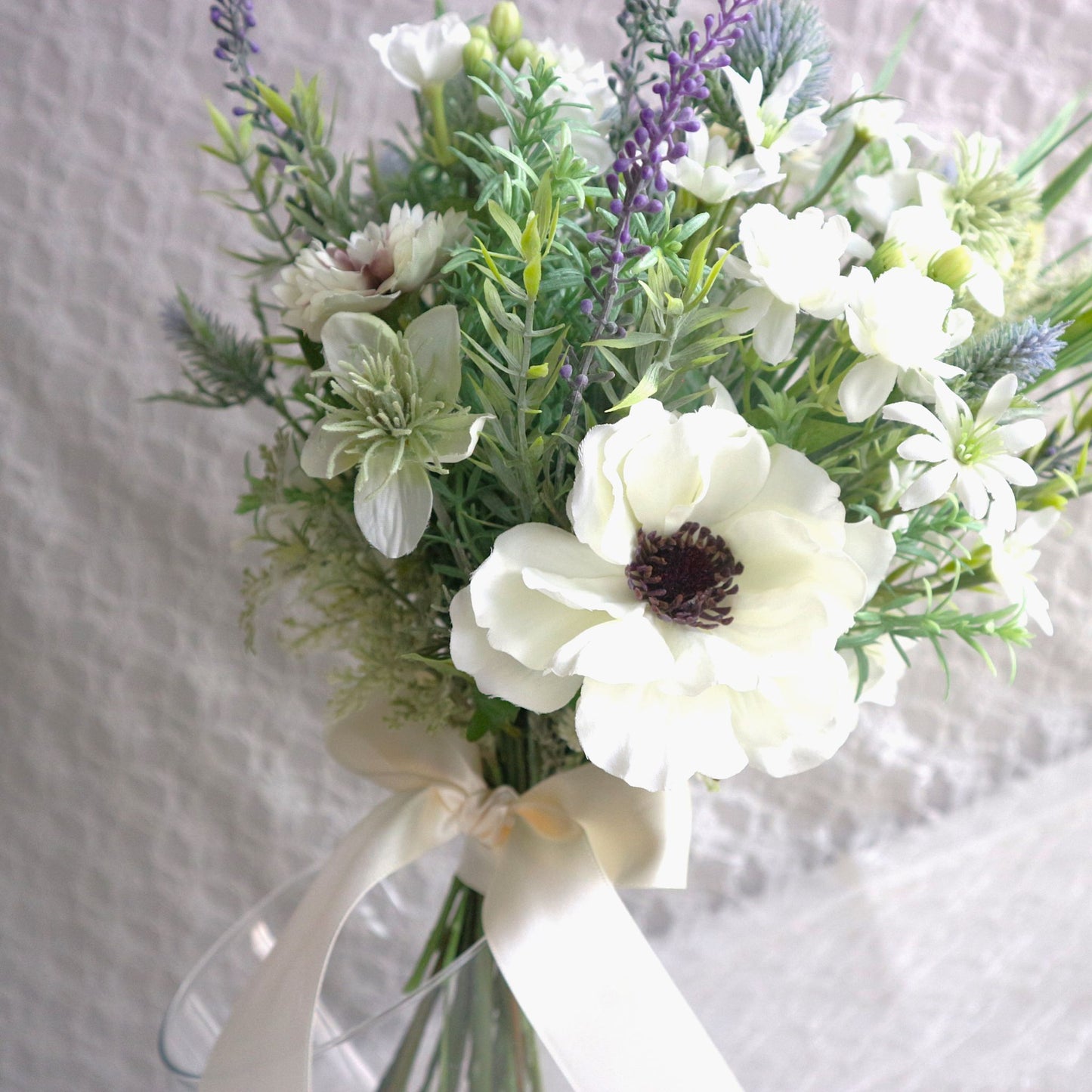 アネモネとラベンダーのブーケ＆ブートニアset