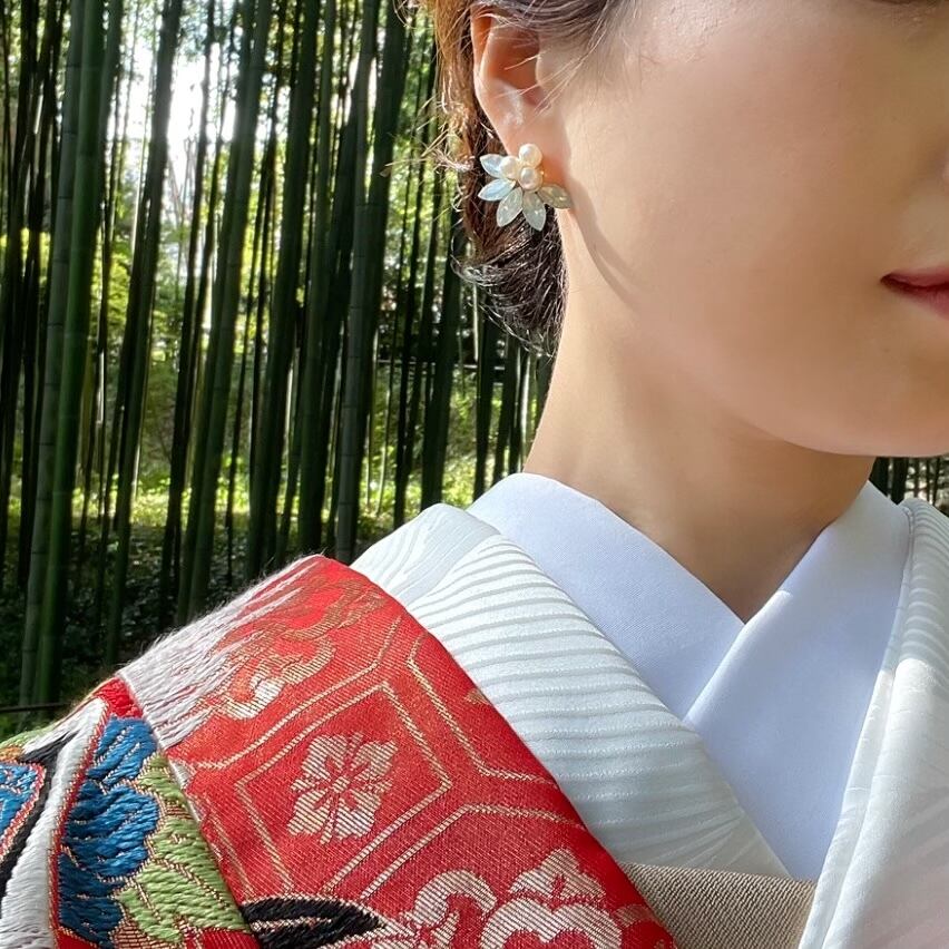 sou 和装ウエディングパールピアス【結婚式　和装　アクセサリー】