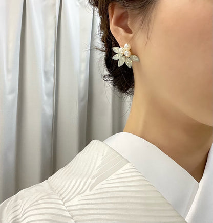 sou 和装ウエディングパールピアス【結婚式　和装　アクセサリー】