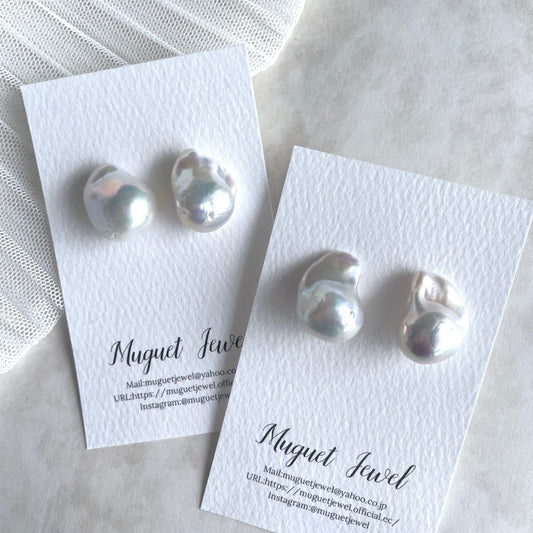 ciel 淡水バロックパールピアスs925 大ぶりドロップ型【結婚式 ピアス イヤリング】