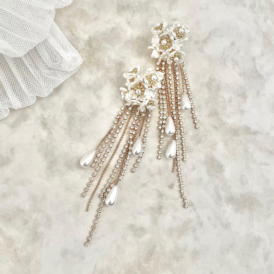 mai フラワーチェーン2wayブライダルピアス【結婚式 ピアス イヤリング】