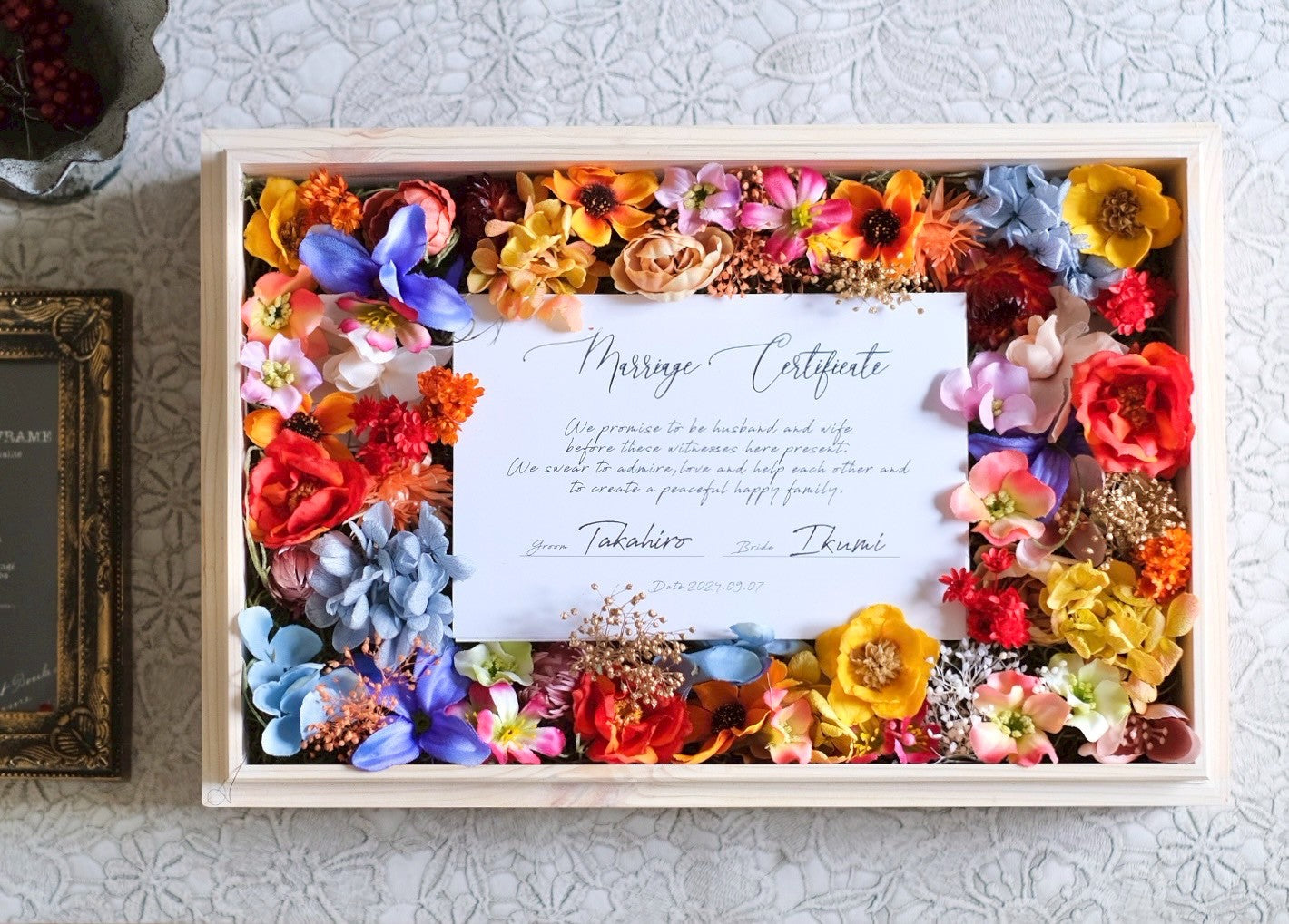 【comme si.】 木箱 長方形 80名～130名〈ゲスト参加型結婚証明書〉