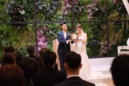 【comme si._ clé】 木箱 長方形 60名～80名〈ゲスト参加型結婚証明書〉