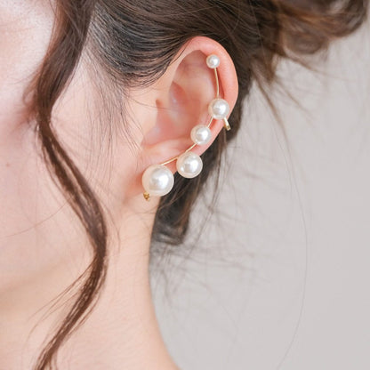 【イヤリング】ブライダルイヤリング イヤーカフ パール ゴールド q8 【結婚式 ピアス イヤリング】