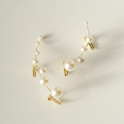 【イヤリング】ブライダルイヤリング イヤーカフ パール ゴールド q8 【結婚式 ピアス イヤリング】