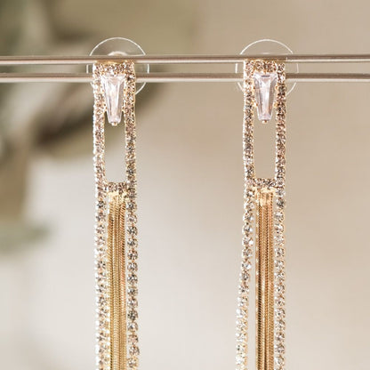 【ピアス】ブライダルピアス ラインピアス ビジュー ゴールド q9 【結婚式 ピアス イヤリング】