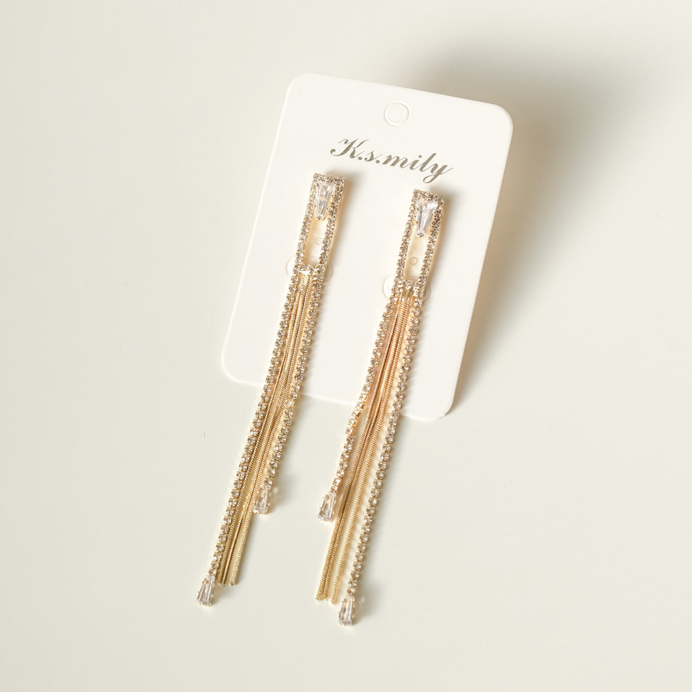 【ピアス】ブライダルピアス ラインピアス ビジュー ゴールド q9 【結婚式 ピアス イヤリング】