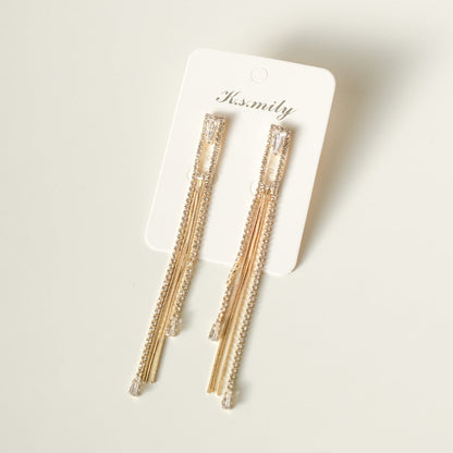 【ピアス】ブライダルピアス ラインピアス ビジュー ゴールド q9 【結婚式 ピアス イヤリング】