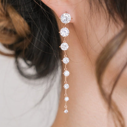 【ピアス】ブライダルピアス ジルコニア ラインピアス ゴールド q11 【結婚式 ピアス イヤリング】