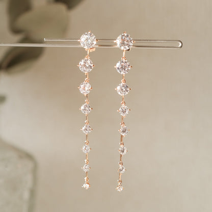 【ピアス】ブライダルピアス ジルコニア ラインピアス ゴールド q11 【結婚式 ピアス イヤリング】