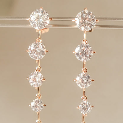 【ピアス】ブライダルピアス ジルコニア ラインピアス ゴールド q11 【結婚式 ピアス イヤリング】