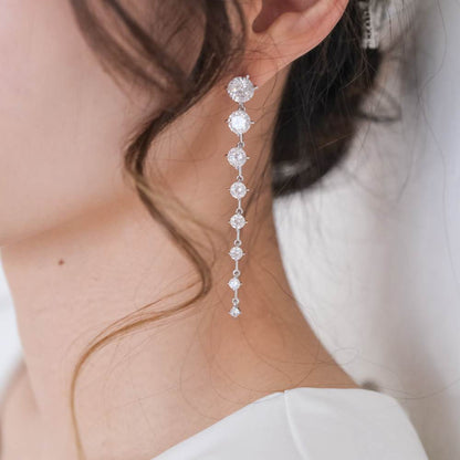 【ピアス】ブライダルピアス ジルコニア ラインピアス シルバー q12 【結婚式 ピアス イヤリング】