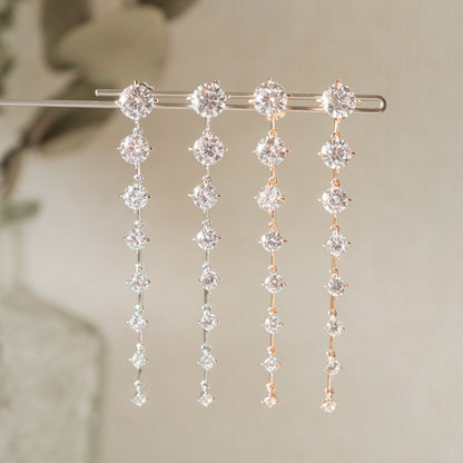 【ピアス】ブライダルピアス ジルコニア ラインピアス シルバー q12 【結婚式 ピアス イヤリング】