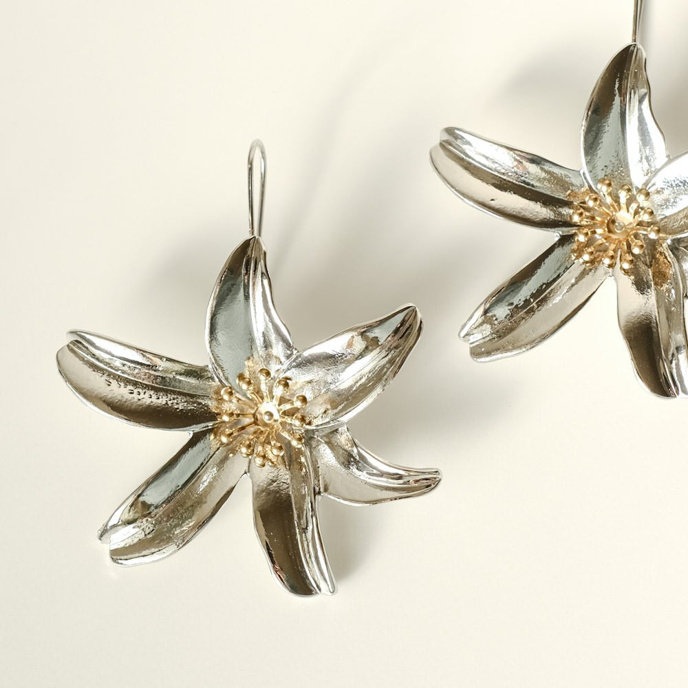 【ピアス】ブライダルピアス アンティークフラワーピアス シルバーゴールド q15 【結婚式 ピアス イヤリング】