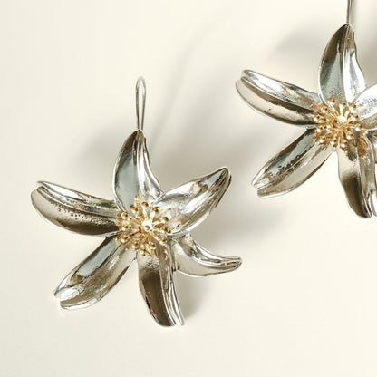 【ピアス】ブライダルピアス アンティークフラワーピアス シルバーゴールド q15 【結婚式 ピアス イヤリング】