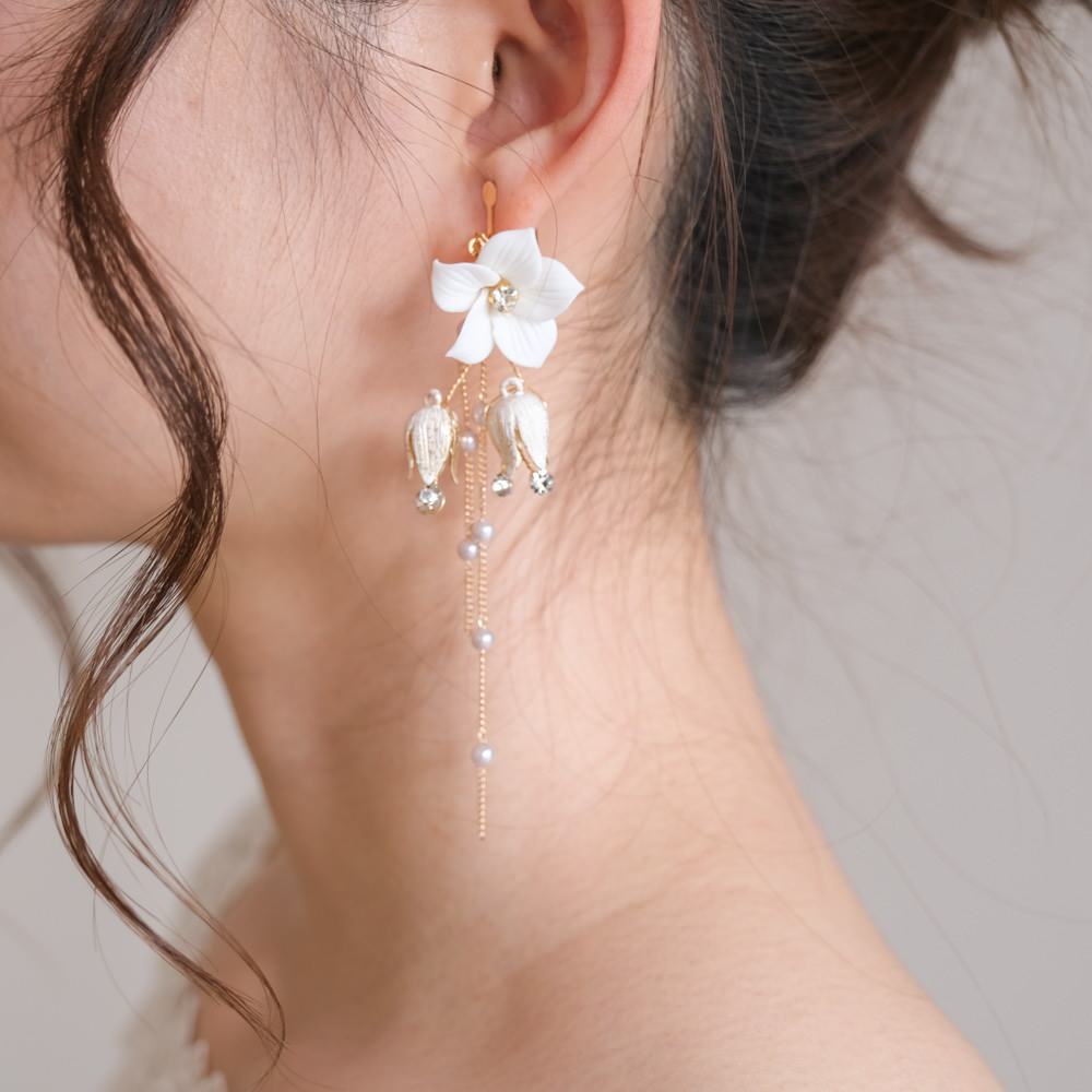 【ピアス】ブライダルピアス アンティークピアス 小枝ピアス ゴールド q17 【結婚式 ピアス イヤリング】