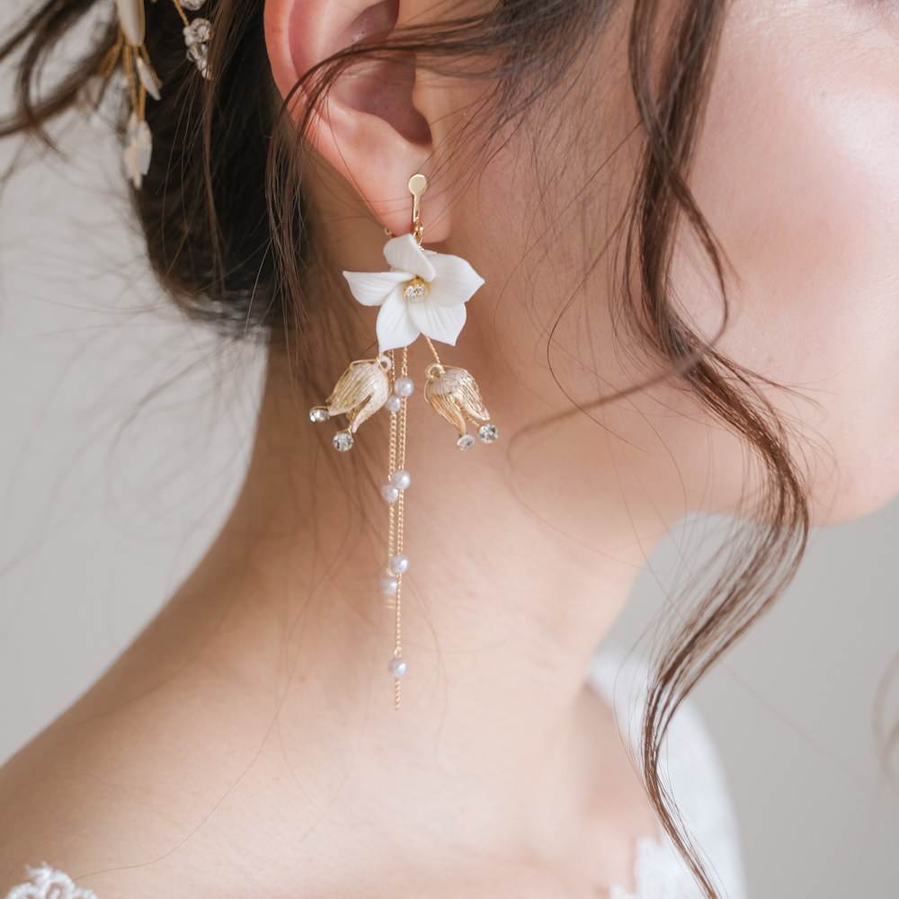 【ピアス】ブライダルピアス アンティークピアス 小枝ピアス ゴールド q17 【結婚式 ピアス イヤリング】