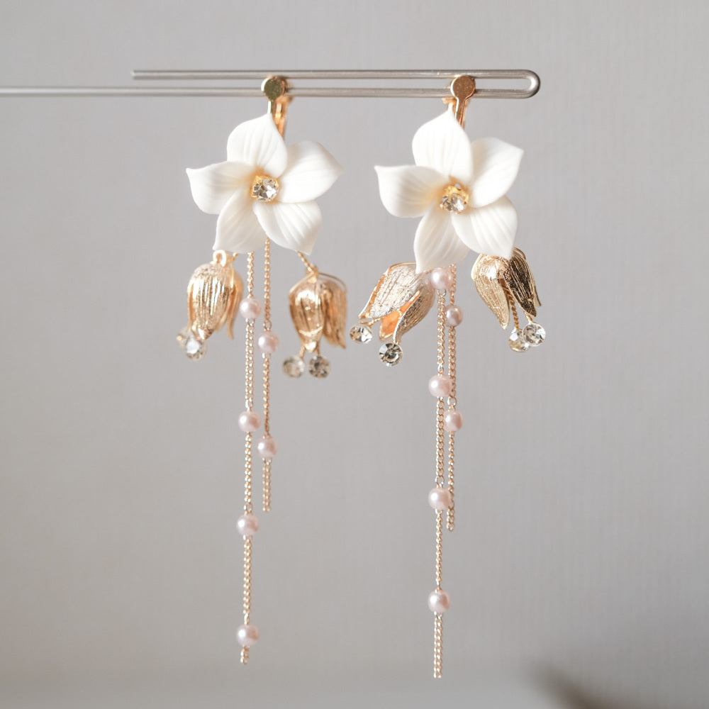 【ピアス】ブライダルピアス アンティークピアス 小枝ピアス ゴールド q17 【結婚式 ピアス イヤリング】