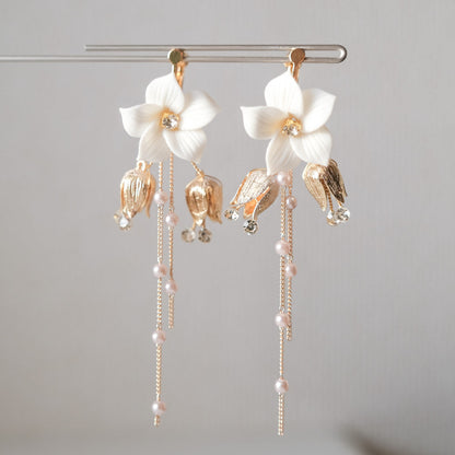 【ピアス】ブライダルピアス アンティークピアス 小枝ピアス ゴールド q17 【結婚式 ピアス イヤリング】