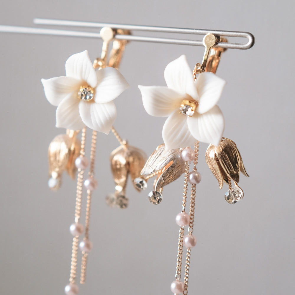 【ピアス】ブライダルピアス アンティークピアス 小枝ピアス ゴールド q17 【結婚式 ピアス イヤリング】