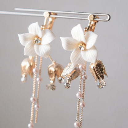 【ピアス】ブライダルピアス アンティークピアス 小枝ピアス ゴールド q17 【結婚式 ピアス イヤリング】