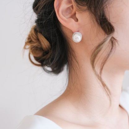 【ピアス】ジルコニア パール ビジュー ウェディング ブライダルピアス q18 【結婚式 ピアス イヤリング】