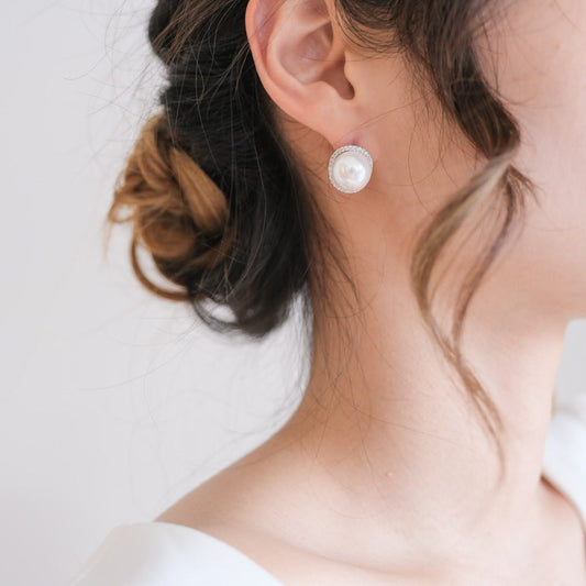 【ピアス】ジルコニア パール ビジュー ウェディング ブライダルピアス q18 【結婚式 ピアス イヤリング】