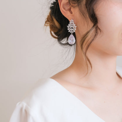 【ピアス】ジルコニア ビジュー ウェディングピアス ブライダルピアス q19 【結婚式 ピアス イヤリング】