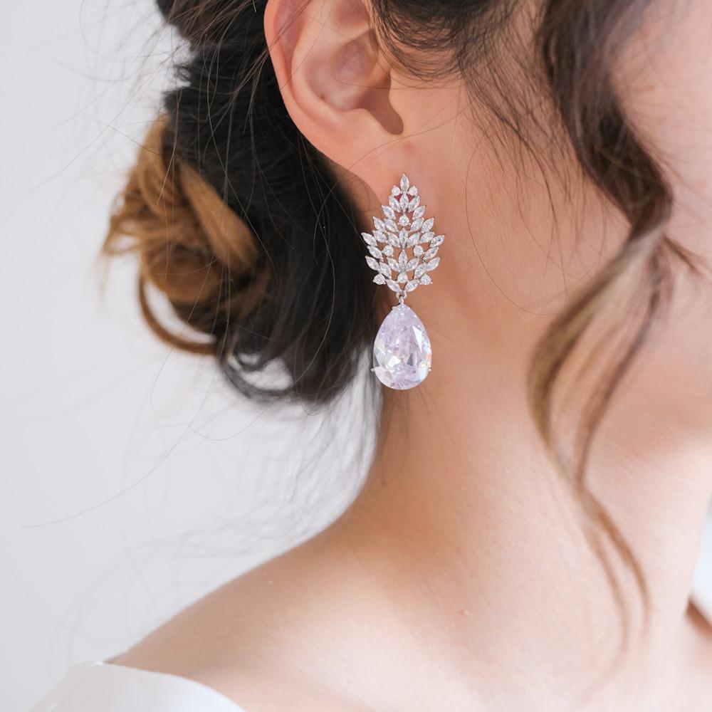 【ピアス】ジルコニア ビジュー ウェディングピアス ブライダルピアス q19 【結婚式 ピアス イヤリング】