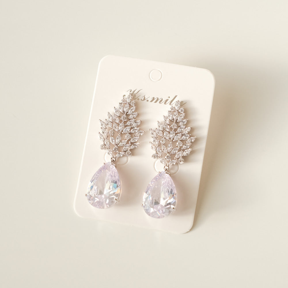 【ピアス】ジルコニア ビジュー ウェディングピアス ブライダルピアス q19 【結婚式 ピアス イヤリング】