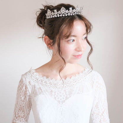 ティアラ ビジュー ブライダルヘッドドレス シルバー r1 【結婚式　ヘアアクセサリー】