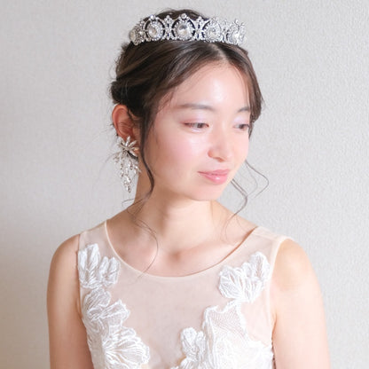 ロイヤルティアラ ビジュー ブライダルヘッドドレス シルバー r3 【結婚式　ヘアアクセサリー】