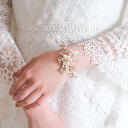 ブライダルブレスレット 小枝ブレスレット ビジュー パール r7 【結婚式 ブレスレット】