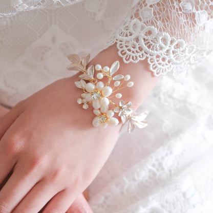 ブライダルブレスレット 小枝ブレスレット ビジュー パール r7 【結婚式 ブレスレット】