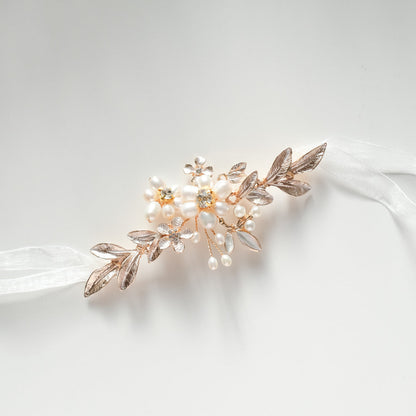 ブライダルブレスレット 小枝ブレスレット ビジュー パール r7 【結婚式 ブレスレット】