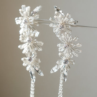 【イヤリング】ブライダルイヤリング イヤーカフ ラインイヤリング シルバー r8 【結婚式 ピアス イヤリング】