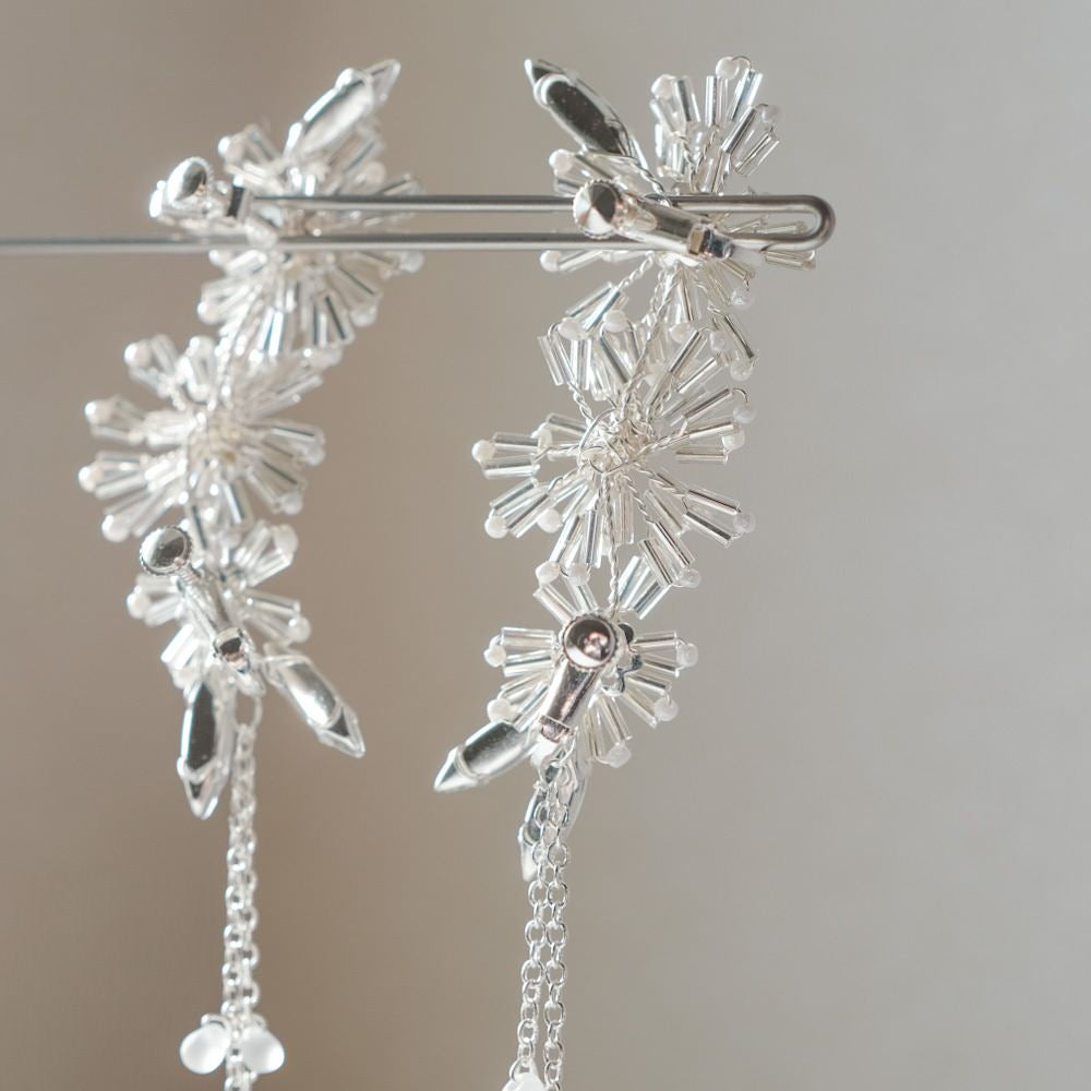 【イヤリング】ブライダルイヤリング イヤーカフ ラインイヤリング シルバー r8 【結婚式 ピアス イヤリング】