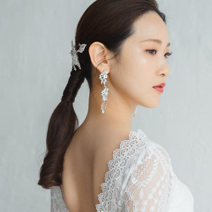 【ピアス】ジルコニア クリスタル ウェディング ブライダルピアス シルバー r9 【結婚式 ピアス イヤリング】