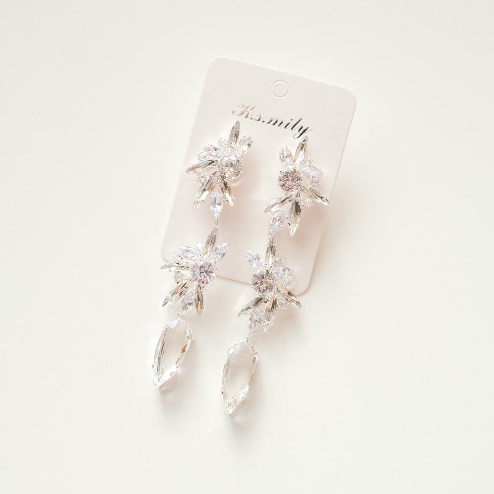 【ピアス】ジルコニア クリスタル ウェディング ブライダルピアス シルバー r9 【結婚式 ピアス イヤリング】