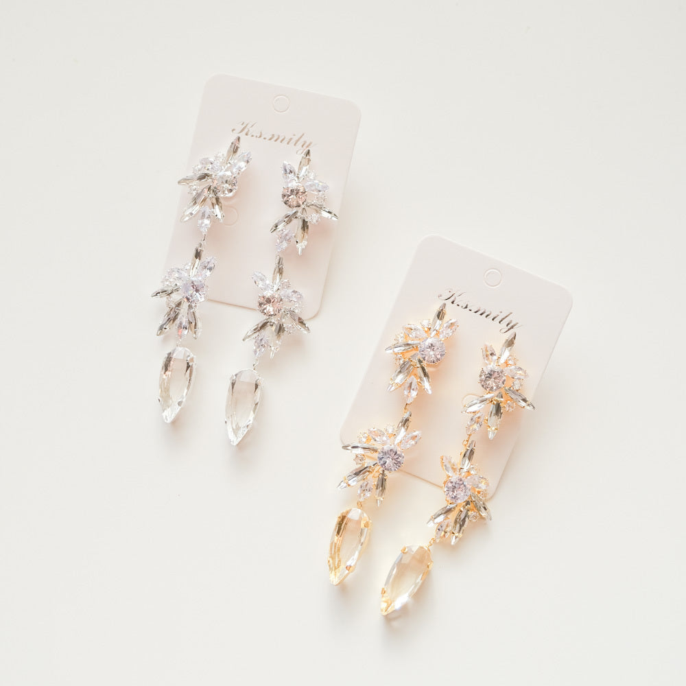 【ピアス】ジルコニア クリスタル ウェディング ブライダルピアス シルバー r9 【結婚式 ピアス イヤリング】